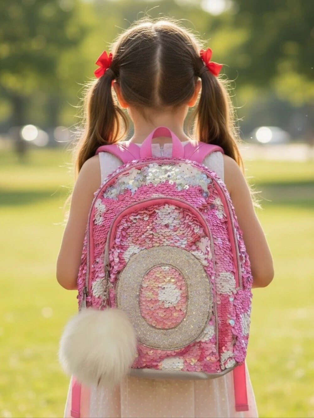 Justice Sequin Letter "O" Backpack